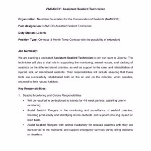 First-page preview of Assistant Seabird Technician — Vacancy Information